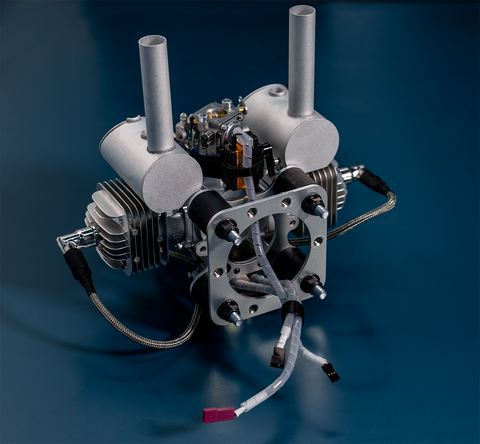 DLE60 Pro 60cc Twin Gas Engine w/ Savox Servo and Mounting Plates